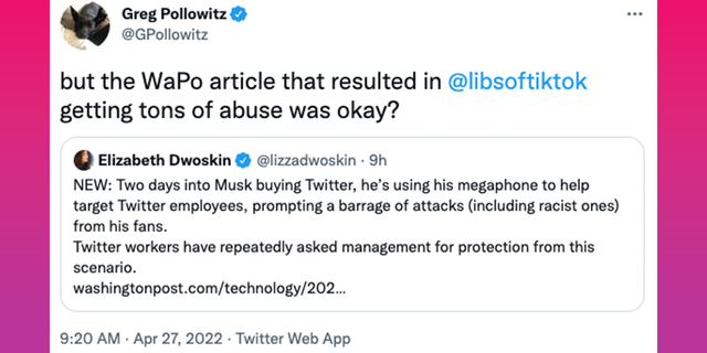 Greg Pollowitz slams the Washington Post for accusing Saagar Enjeti of helping to harass Twitter executive.