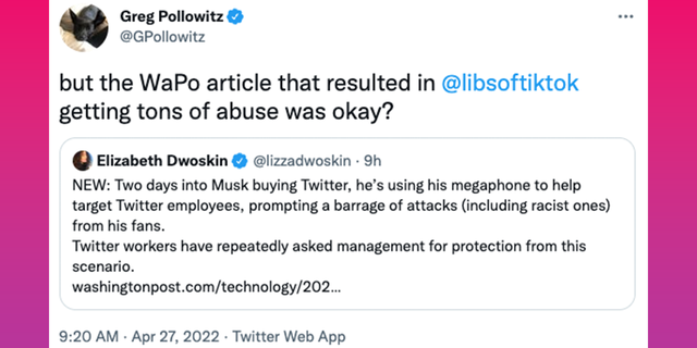 Greg Pollowitz slams the Washington Post for accusing Saagar Enjeti of helping to harass Twitter executive.