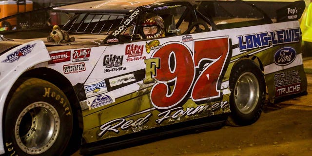 NASCAR Hall of Famer Red Farmer still racing at 89 5 Red Farmer races CRUSA Dirt Late Model cars at the Talladega Dirt Track.