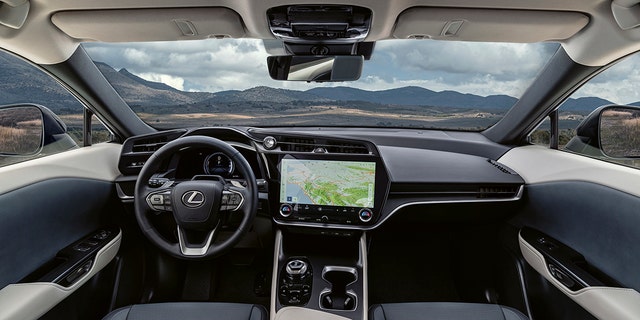 The RZ interior features a 14-inch touchscreen display.