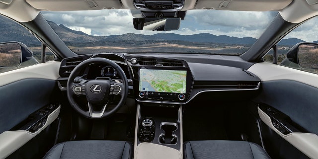 The RZ interior features a 14-inch touchscreen display.