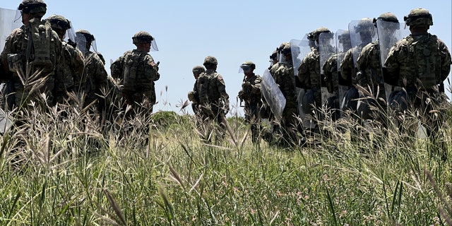 Exercises were held near the Rio Grande in Mission, TX, an area where officials say they see a large number of crossings on Thursday, April 7, 2022. (FOX)