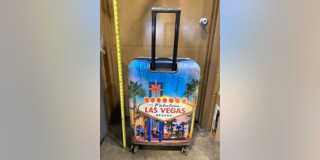 Picture of suitcase in which victim was found, provided by Indiana State Police