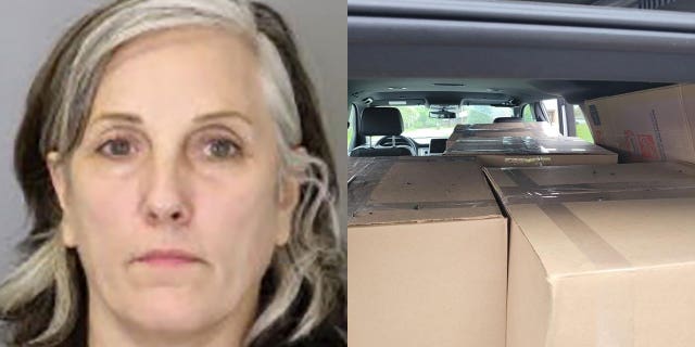 Catherine Mardesich, 54, is charged with felony possession after Memphis, Tennessee, police say she ran out of gas and officers inspecting her abandoned SUV found 229 pounds of marijuana in boxes left inside.
