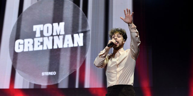 om Grennan performs during HITS Radio's HITS Live 2021 at Resorts World Arena on November 20, 2021 in Birmingham, England. 