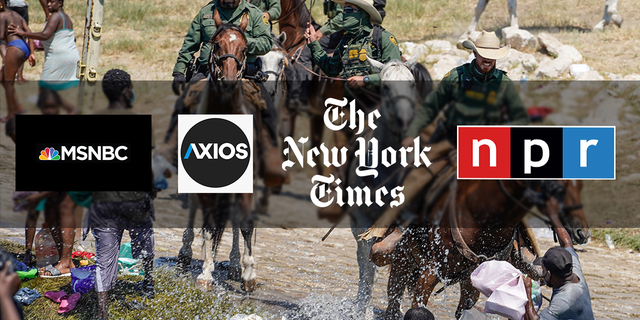 United States Border Patrol agents on horseback tries to stop Haitian migrants from entering an encampment on the banks of the Rio Grande.