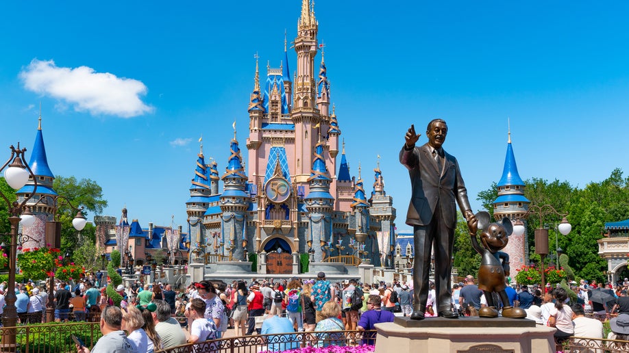 General views of the Walt Disney 'Partners' statue at Magic Kingdom, celebrating its 50th anniversary on April 03, 2022 in Orlando, Florida. 