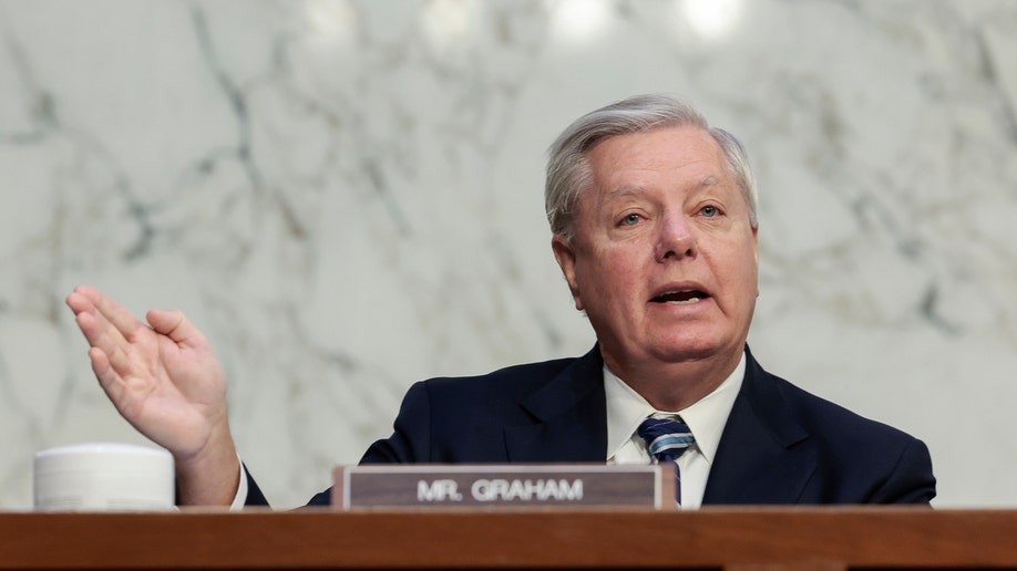 Sen. Lindsey Graham, (R-SC) speaks during a Senate Judiciary Committee business meeting to vote on Supreme Court nominee Judge Ketanji Brown Jackson on Capitol Hill, April 4, 2022 in Washington, DC. A confirmation vote from the full Senate will come later this week
