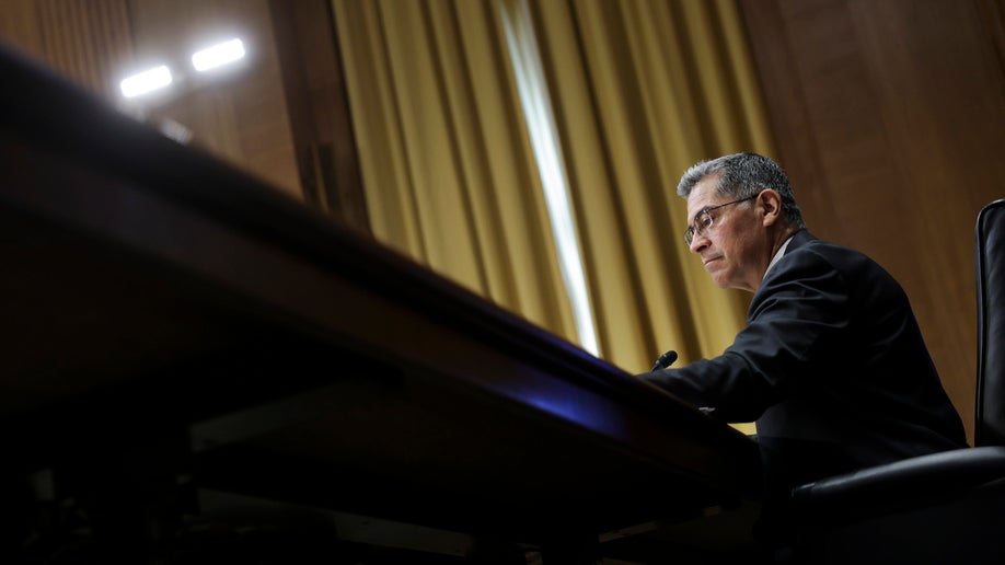 Health and Human Services Secretary Xavier Becerra testifies before Senate Finance Committee on Capitol Hill, April 5, 2022 in Washington, DC. Becerra is testifying on the HHS fiscal year 2023 budget request for the Department of Health and Human Services.