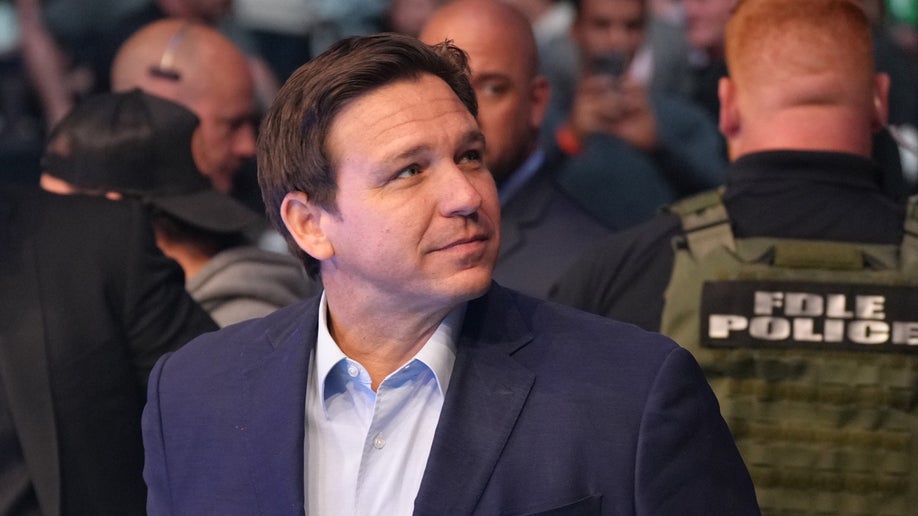 Florida governor Ron DeSantis is seen in attendance during the UFC 273 event at VyStar Veterans Memorial Arena on April 09, 2022 in Jacksonville, Florida.