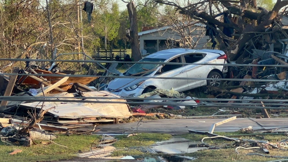 Tornado damage in Andover, Kansas