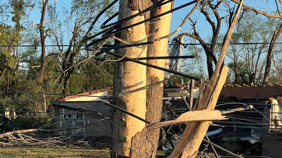 Tornado damage in Andover, Kansas