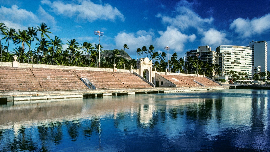 Waikiki Natatorium War Memorial Lagoon in Honolulu, HI.