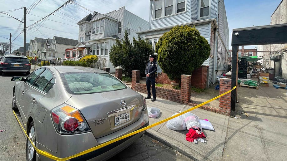 Photo shows scene outside Queens murder suspect David Bonola's home. (Fox News Digital)