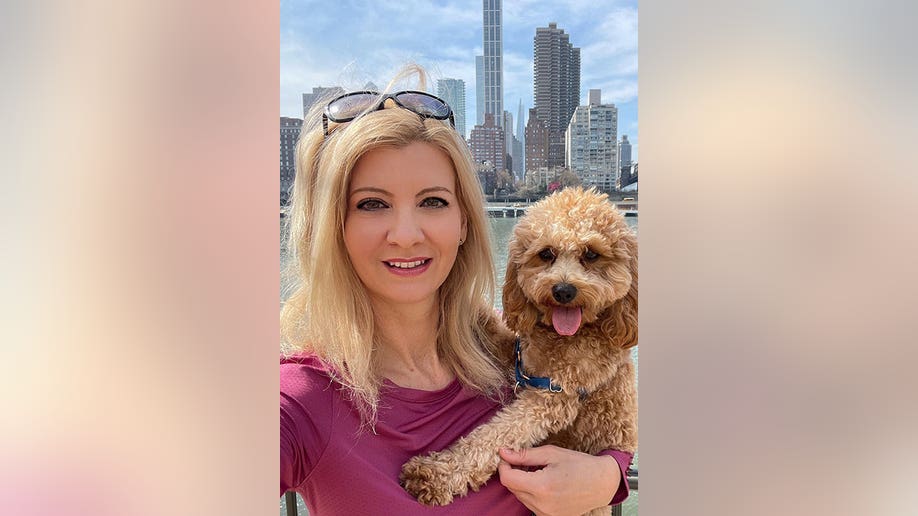 Orsolya Gaal posts a selfie with her dog on April 13, 2022.