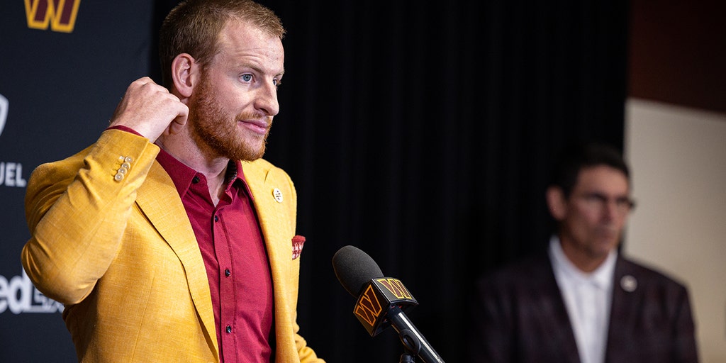 Carson Wentz showed up to his first Washington Commanders press conference  dressed like Ronald McDonald's sketchy accountant, This is the Loop