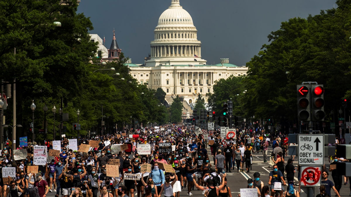 George Floyd protest near Capitol building in Washington, D.C.