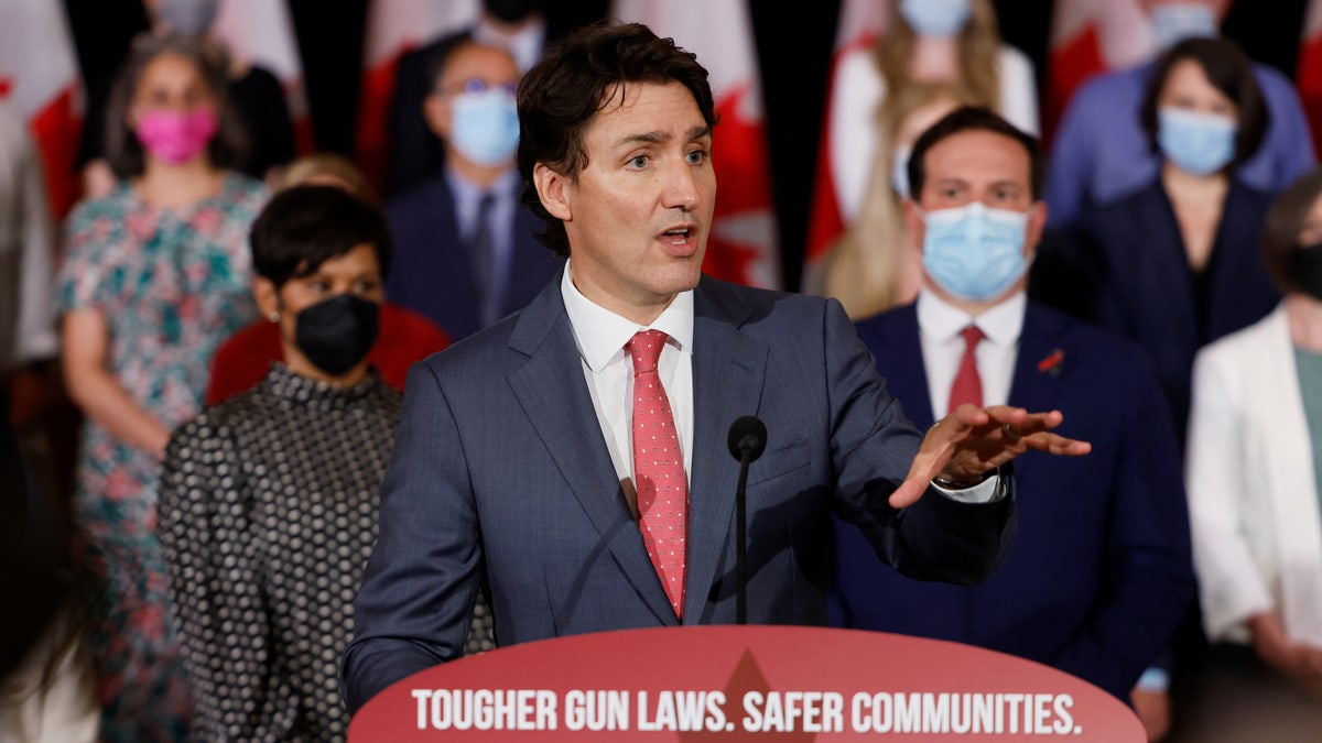 Canadian prime minister Justin Trudeau speaks