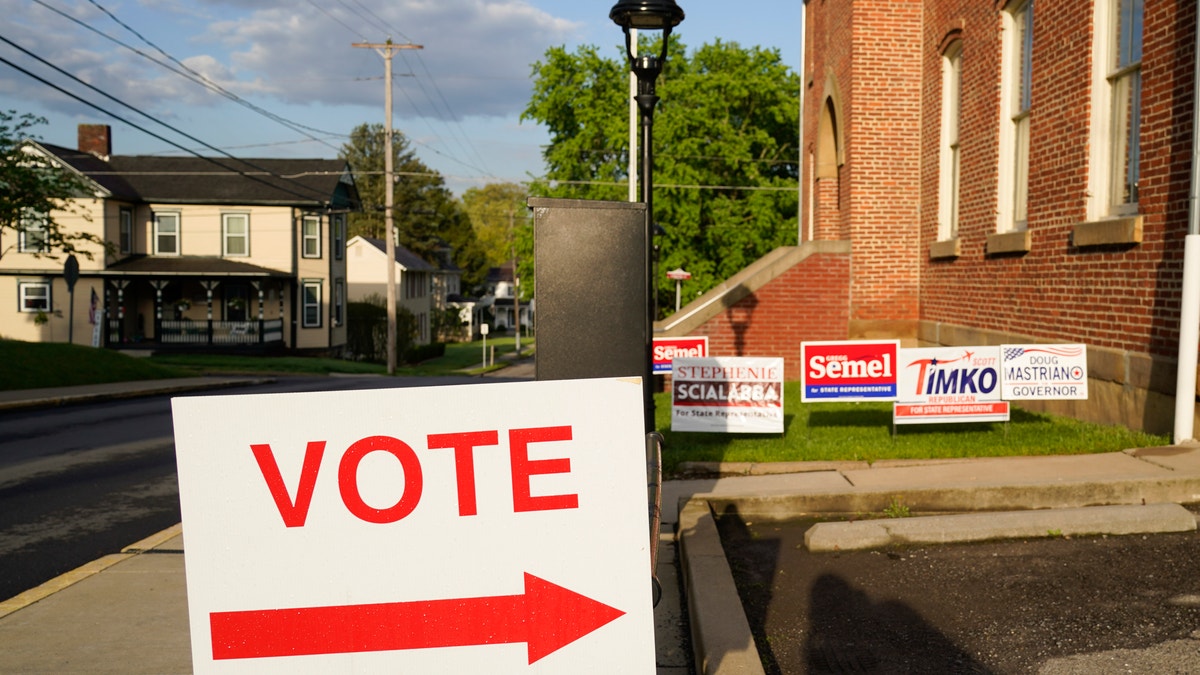 Voting station sign
