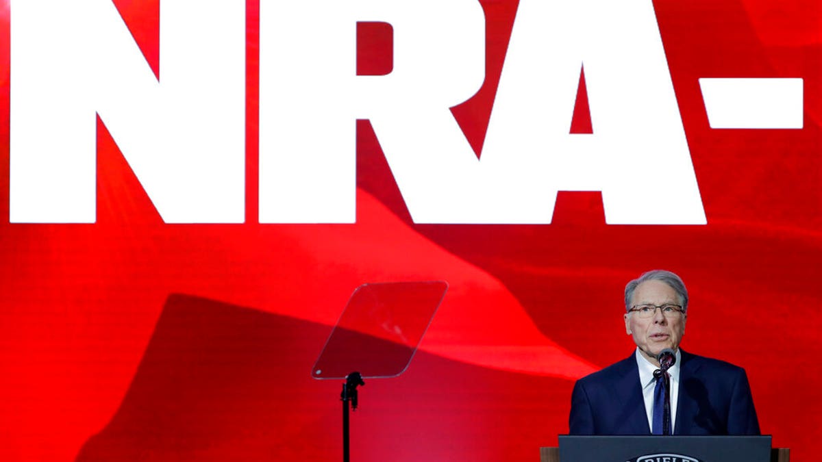 NRA executive Wayne LaPierre at podium