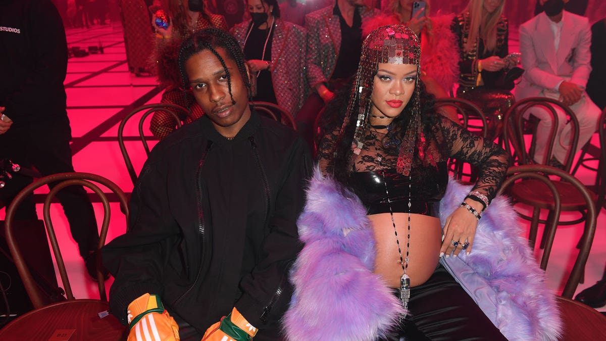 A$AP Rocky and Rihanna at Milan Fashion Week