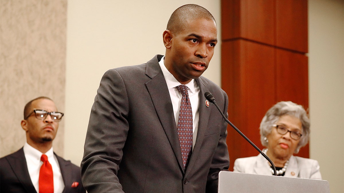 FILE - Rep. Antonio Delgado, D-N.Y., speaks astatine a Congressional Black Caucus property league connected the value of investing successful Black communities astatine the Capitol Visitors Center connected May 22, 2019, successful Washington, D.C. (Photo by Paul Morigi/Getty Images)