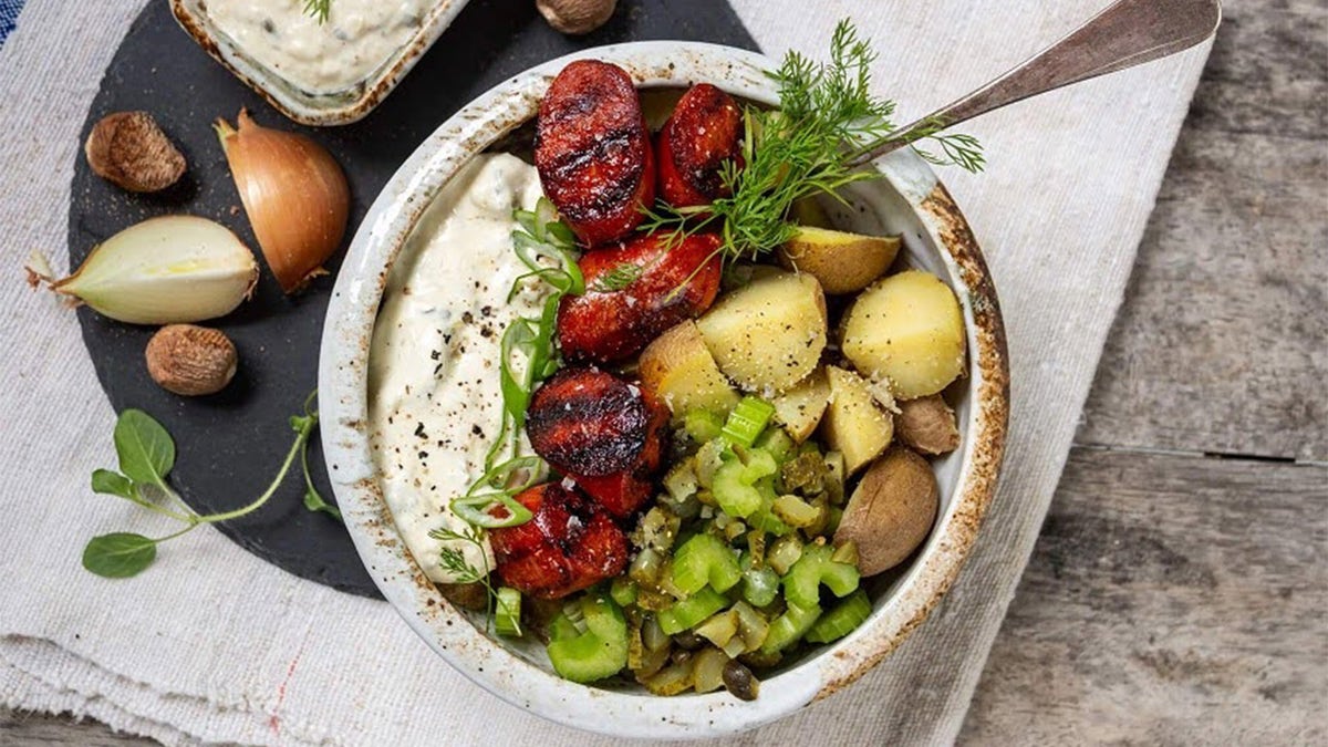 BBQ chorizo potato salad