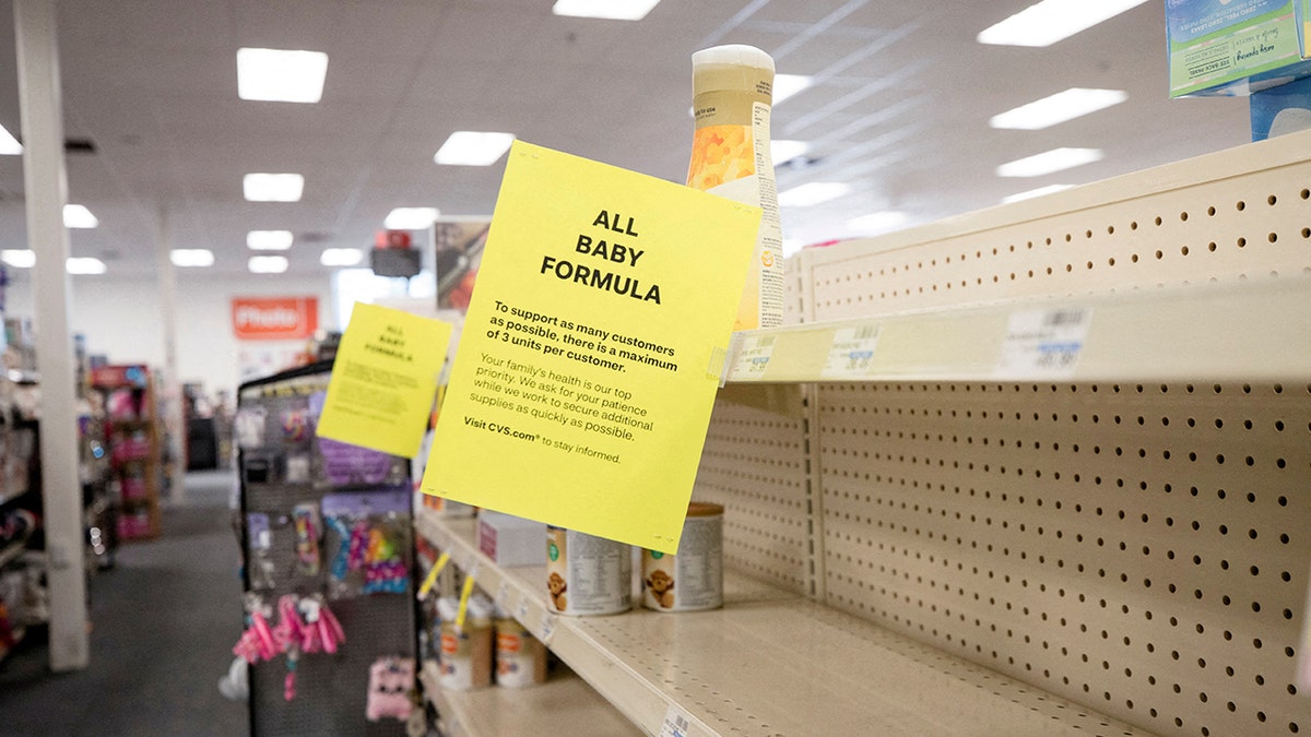Baby formula empty shelves