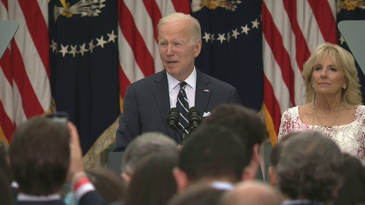 President Biden talked about students learning Spanish during a Cindo de Mayo event at the White House, Thursday, May 5, 2022.