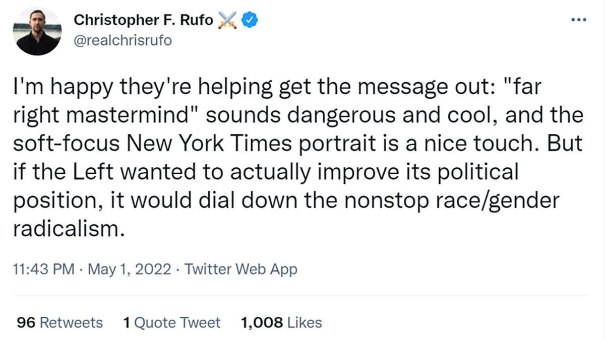 Rufo tweeted 