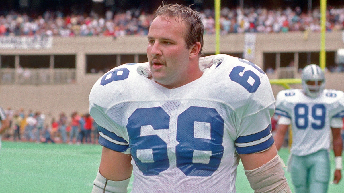 Offensive lineman Crawford Ker #68 of the Dallas Cowboys looks on from the field during a game against the Pittsburgh Steelers at Three Rivers Stadium on Sept. 4, 1988 in Pittsburgh, Pennsylvania.