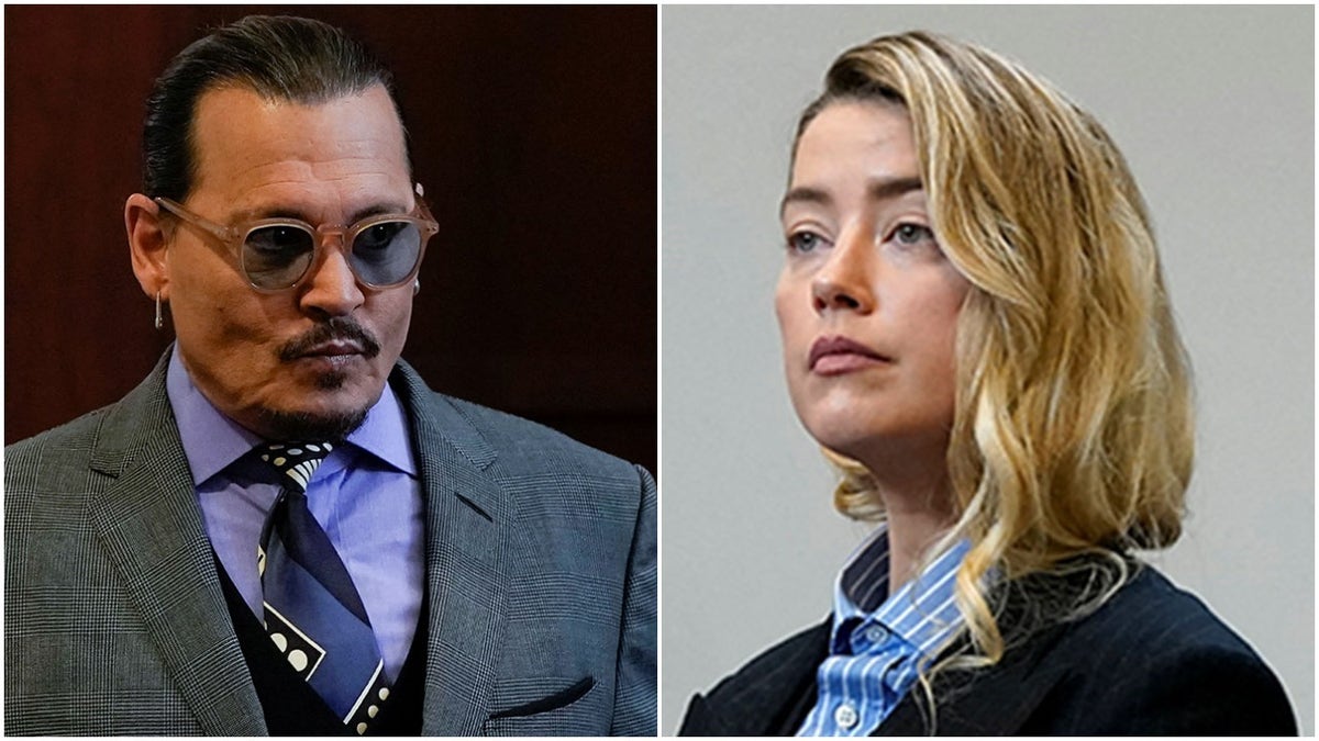 Side by side of Johnny Depp and Amber Heard.