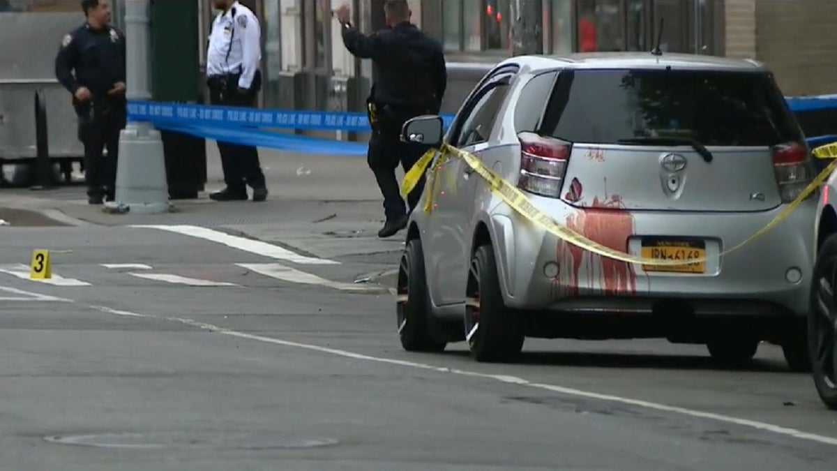Photo shows the scene where a 28-year-old man was stabbed to death in Greenwich Village, May 13, 2022