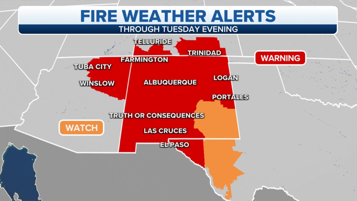 Fire weather alerts map