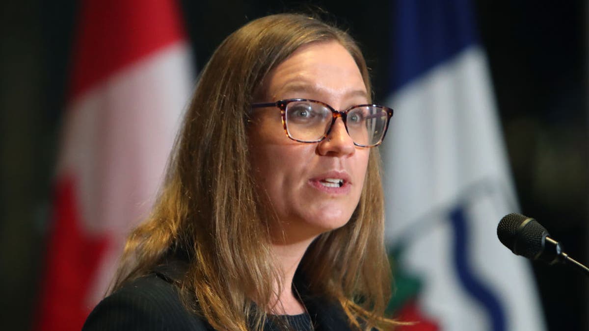 Karina Gould, Canada's minister of families, children and social development, speaks during a news conference in Ottawa, Ontario, Canada, on Wednesday, Dec. 15, 2021.