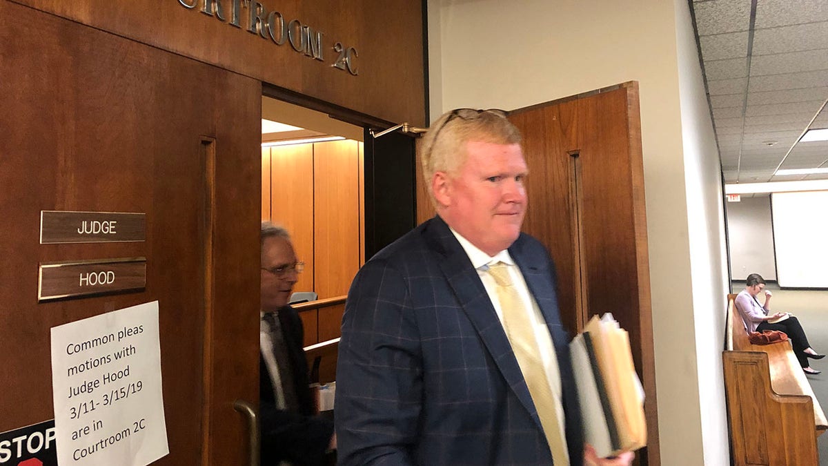 Alex Murdaugh, fourth generation of a powerful South Carolina dynasty and owner of a boat involved in a fatal accident, leaves a hearing in a personal injury lawsuit at the Richland County Courthouse. 