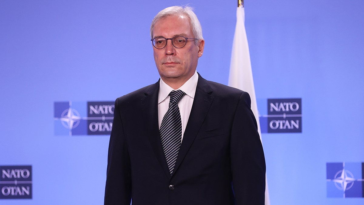 BRUSSELS, BELGIUM - JANUARY 12: Deputy Minister of Foreign Affairs Of Russia, Alexander Grushko attends the NATO-Russia Council at the Alliance's headquarters in Brussels, on January 12, 2022. (Photo by Dursun Aydemir/Anadolu Agency via Getty Images)