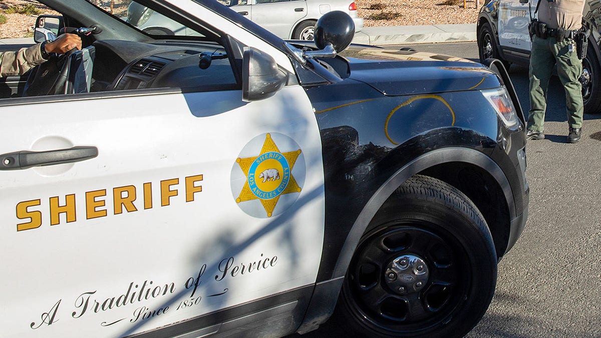 Los Angeles County Sheriff's Department vehicle at a crime scene