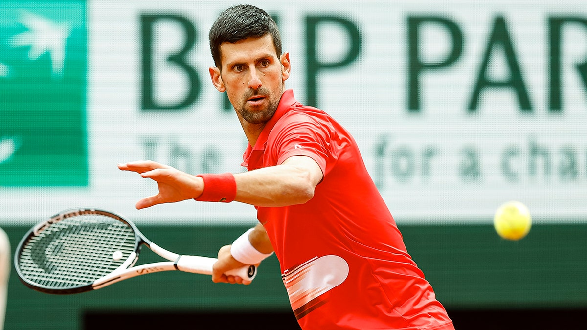 Novak Djokovic plays against Aljaz Bedene
