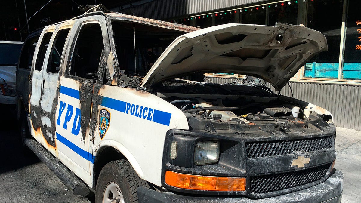 Burned out NYPD vehicle