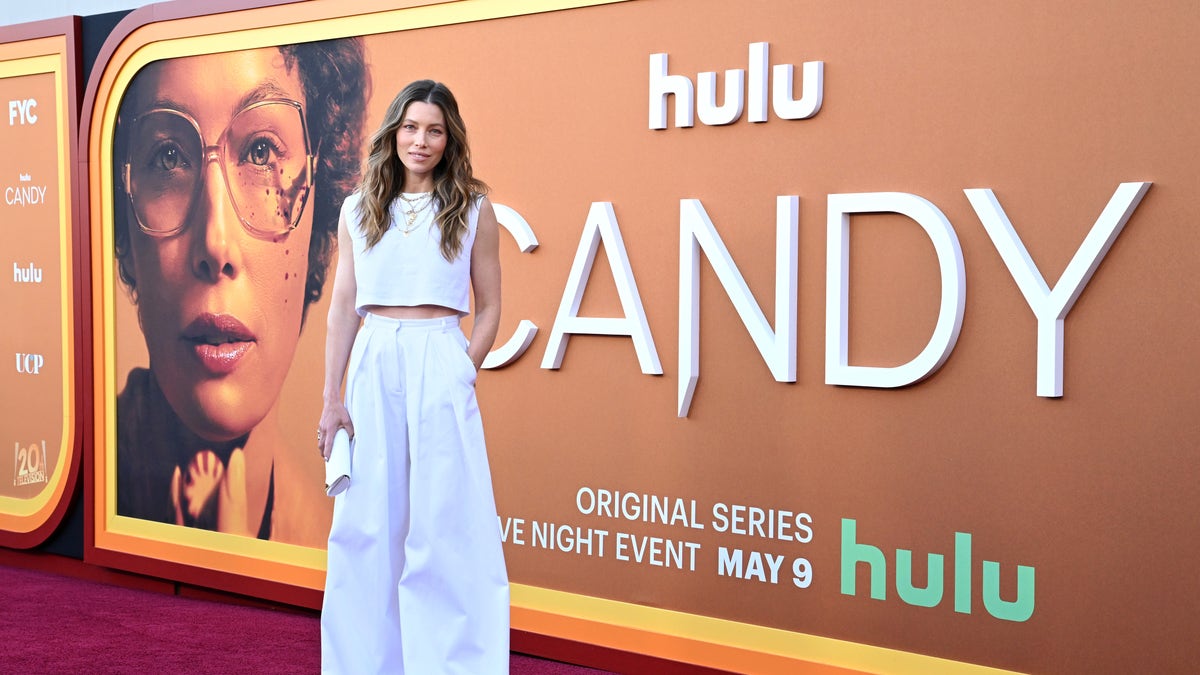 Jessica Biel attends the Los Angeles Premiere FYC Event for Hulu's "Candy" at El Capitan Theatre on May 09, 2022 in Los Angeles, California. 