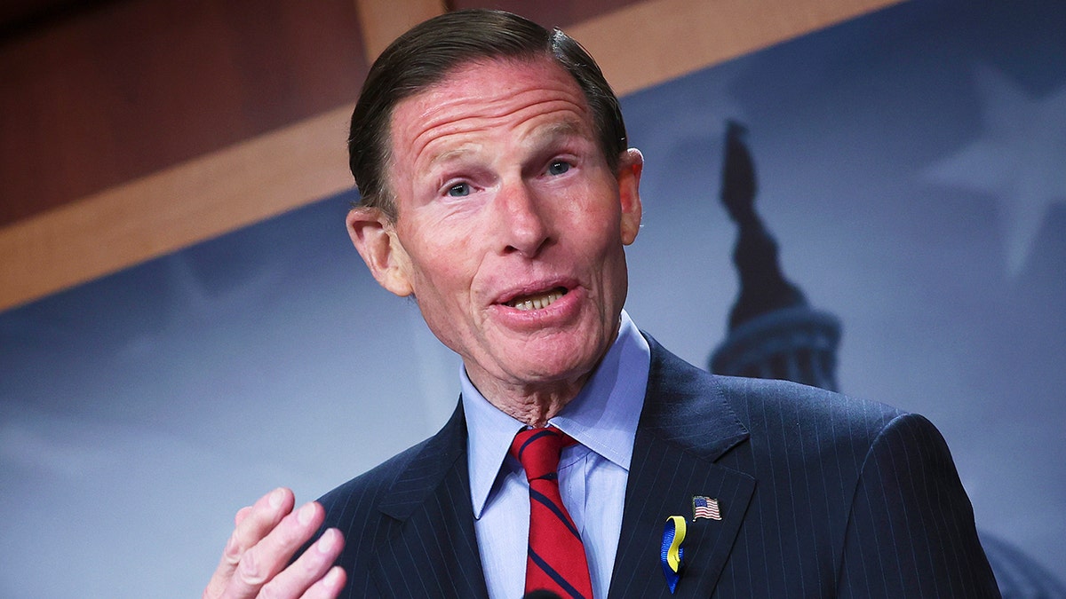 Democratic Sen. Richard Blumenthal speaks on Capitol Hill