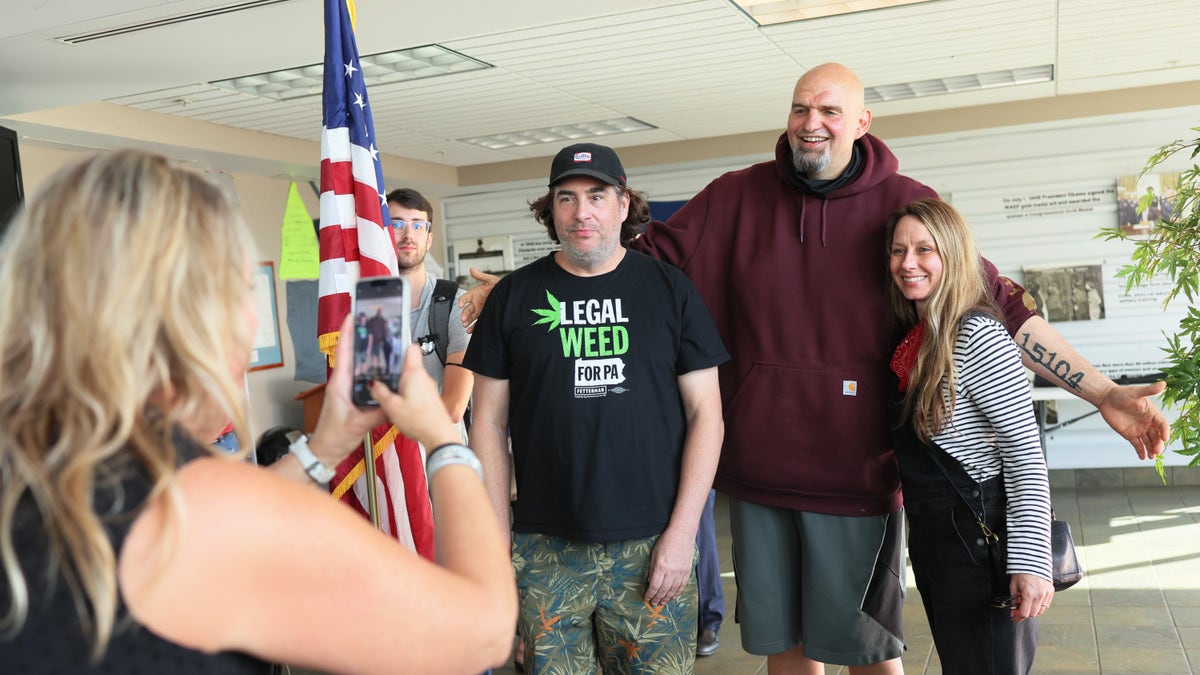 Pennsylvania Lt. Gov. John Fetterman with supporters