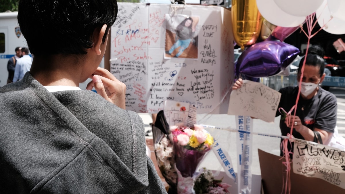 Politicians, residents, police and members of anti gun violence grounds attended the afternoon rally for Kyhara Tay which demanded an end to the gun violence which has been plaguing New York City and leaving hundreds of young people dead yearly. Police are looking for two suspects who were seen on a scooter firing at a man on foot.