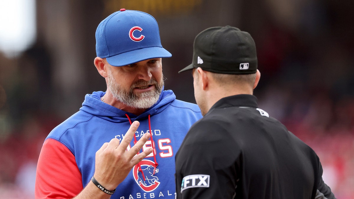 Cubs' David Ross abruptly ends interview to argue with umpire