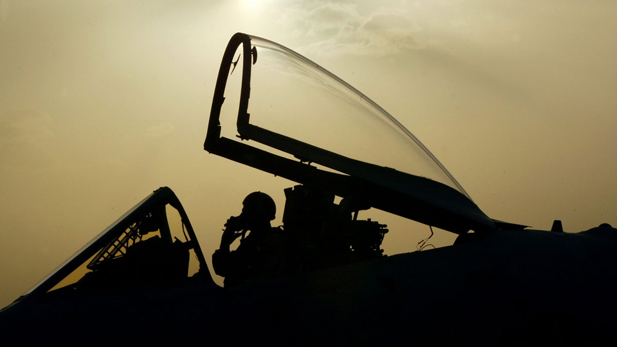 Pilot inside American military plane