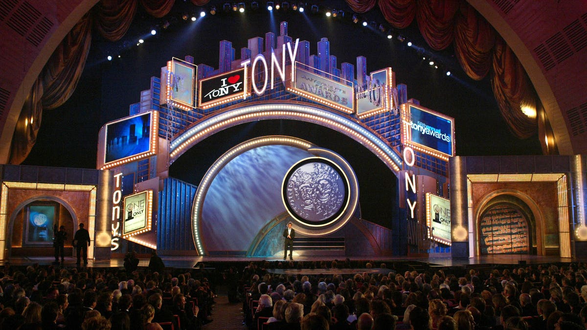 Host Hugh Jackman appears on stage during the "58th Annual Tony Awards" at Radio City Music Hall on June 6, 2004, in New York City.