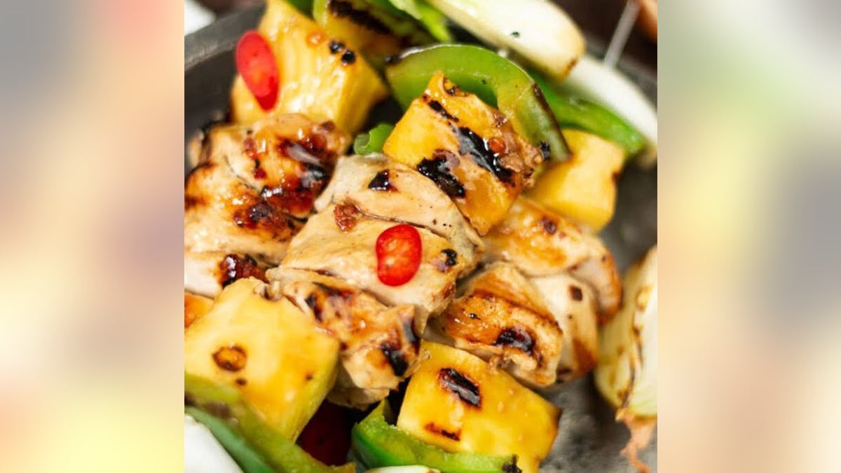 Grilled Teriyaki Chicken Pineapple Skewers