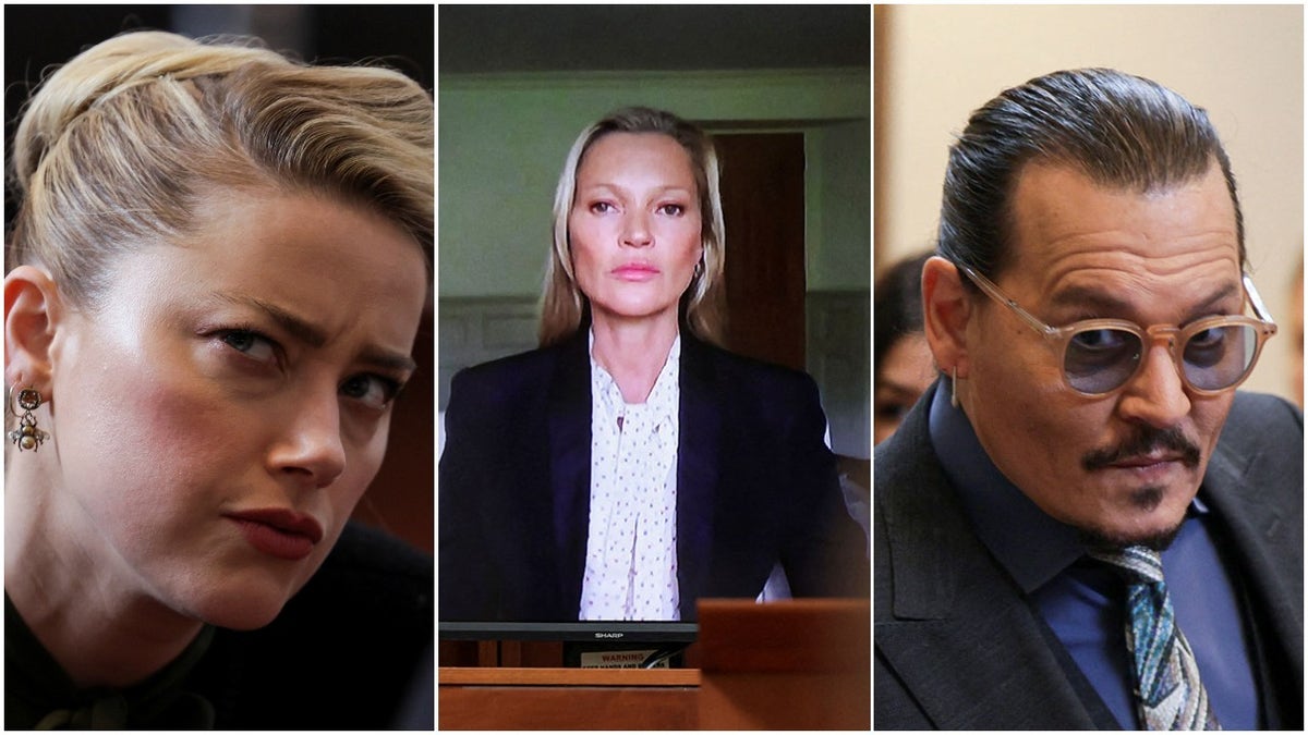 Amber Heard, Kate Moss and Johnny Depp May 25, in Fairfax County Circuit Court, in Virginia.