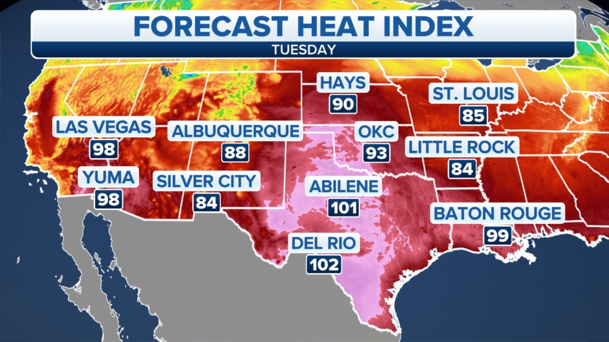 U.S. forecast heat index